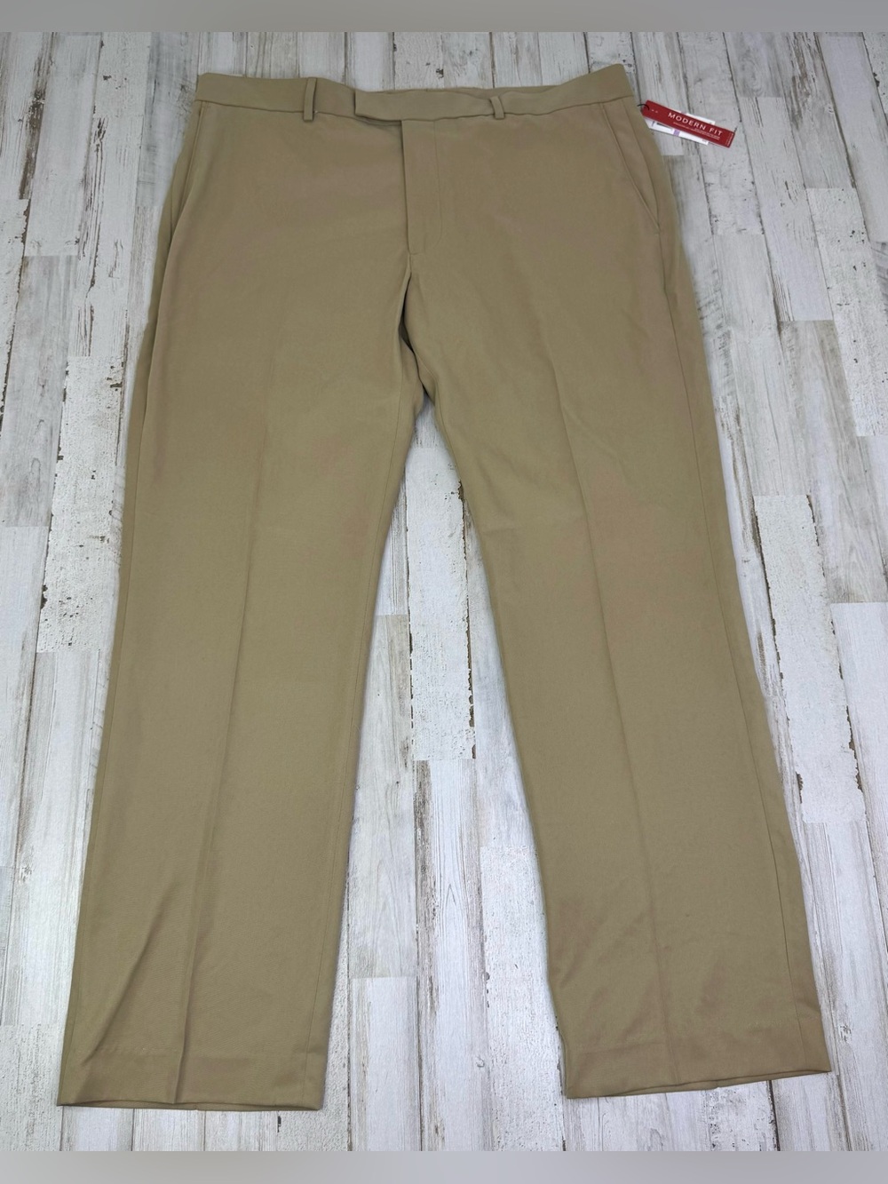 Perry Ellis America Tan Dress Pants 38x30 Travel Luxe Pleated NWT